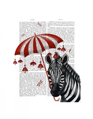 Zebra with Umbrella 1, Sideways