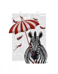 Zebra with Umbrella 2, Forward