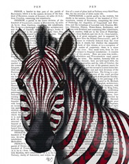 Zebra, Red Love Hearts