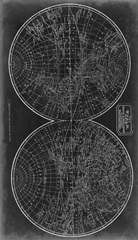 Blueprint of the World in Hemispheres