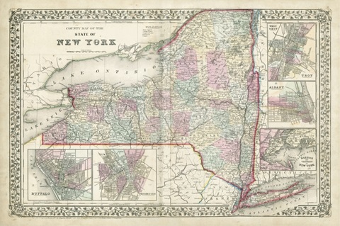 Johnson's Map of New York