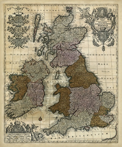 Map of England, Scotland and Ireland