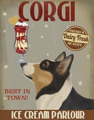 Corgi, Black and Tan, Ice Cream