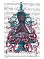 Pink Octopus in Cage
