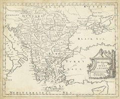 Map of Hungary and Turkey in Europe