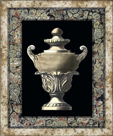 Urn on Marbleized Background I