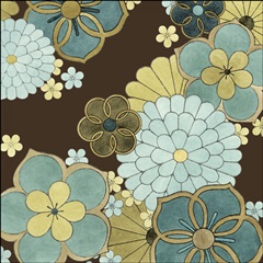 Cascading Blooms in Teal II