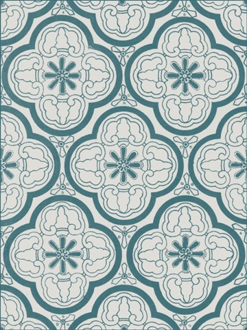 Ornamental Pattern in Teal I