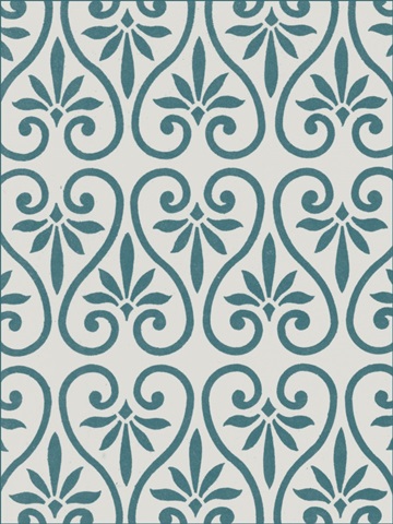 Ornamental Pattern in Teal IX