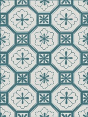 Ornamental Pattern in Teal VI