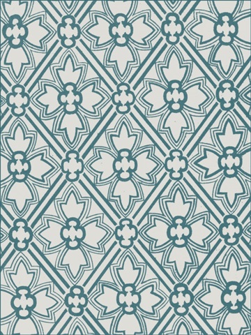 Ornamental Pattern in Teal VIII