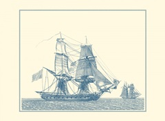 Sailing Ships in Blue II