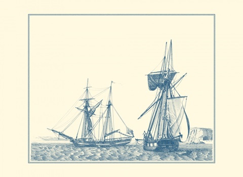 Sailing Ships in Blue IV