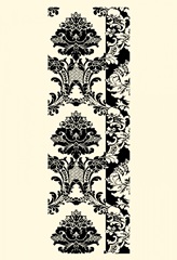 Damask in Black and Cream I