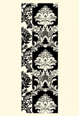 Damask in Black and Cream II