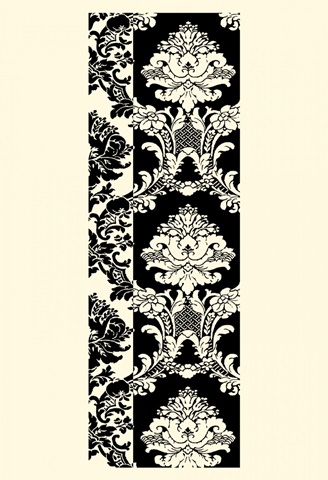 Damask in Black and Cream II