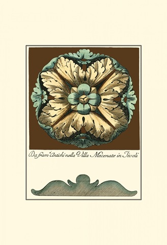 Aqua and Brown Rosette II