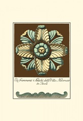 Aqua and Brown Rosette III