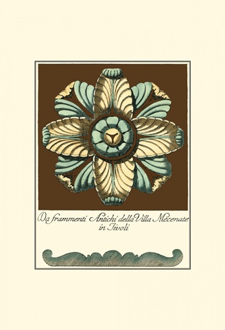 Aqua and Brown Rosette III