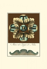 Aqua and Brown Rosette IV