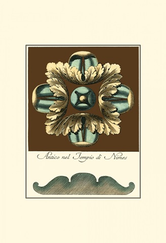 Aqua and Brown Rosette IV