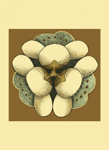 Small Floral Mandala on Caramel I