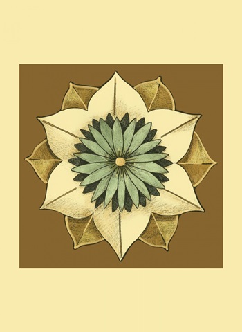 Small Floral Mandala on Caramel II