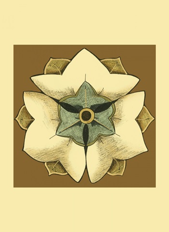 Small Floral Mandala on Caramel III