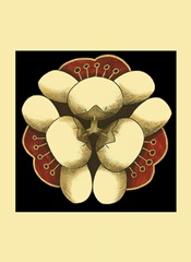 Small Floral Mandala on Red I