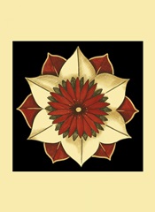 Small Floral Mandala on Red II