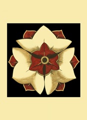 Small Floral Mandala on Red III