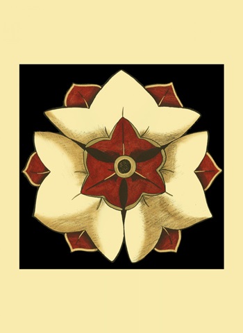 Small Floral Mandala on Red III