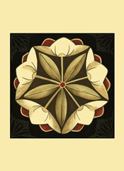 Small Floral Mandala on Red IV