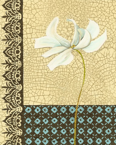 Crackled Tile Botanical I