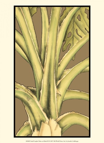 Small Graphic Palms on Khaki III
