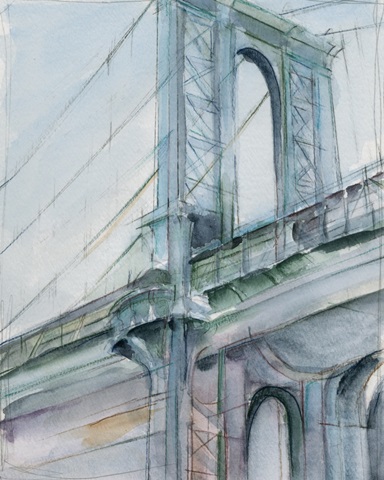 Watercolor Bridge Study I
