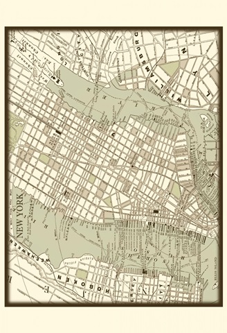 Sepia Map of New York