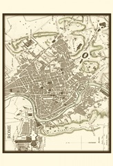 Sepia Map of Rome