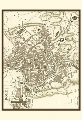 Sepia Map of Rome