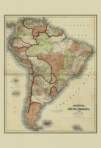 Small Antique Map of South America