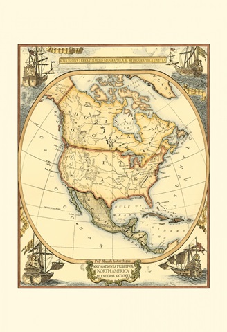 Small Nautical Map of North America