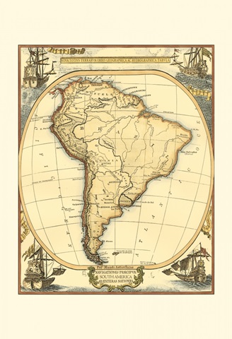 Small Nautical Map of South America