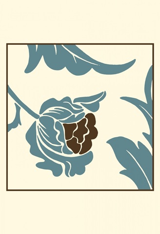 Teal Floral Motif I