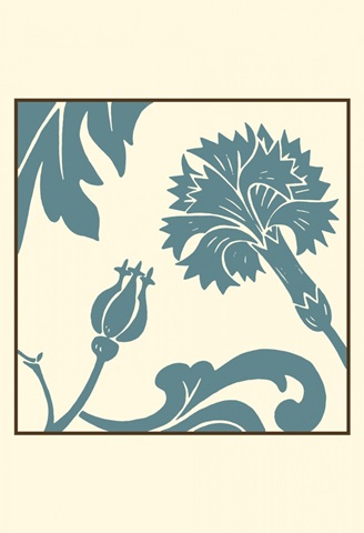 Teal Floral Motif II