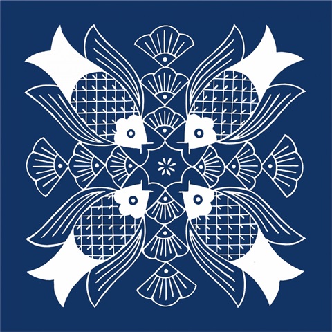 Chinese Indigo Fish I