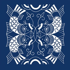 Chinese Indigo Fish II