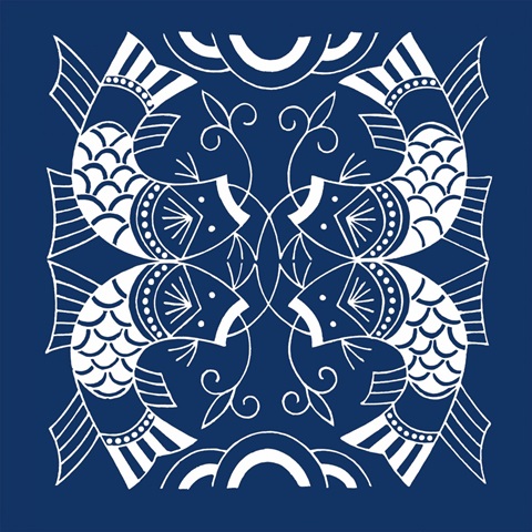 Chinese Indigo Fish II