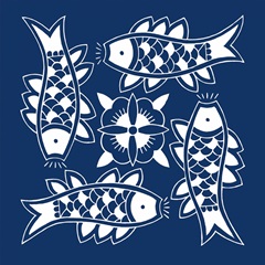 Chinese Indigo Fish III