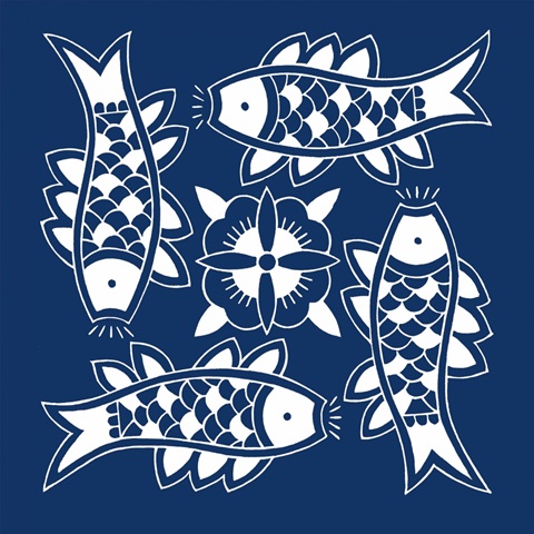 Chinese Indigo Fish III