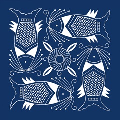 Chinese Indigo Fish IV